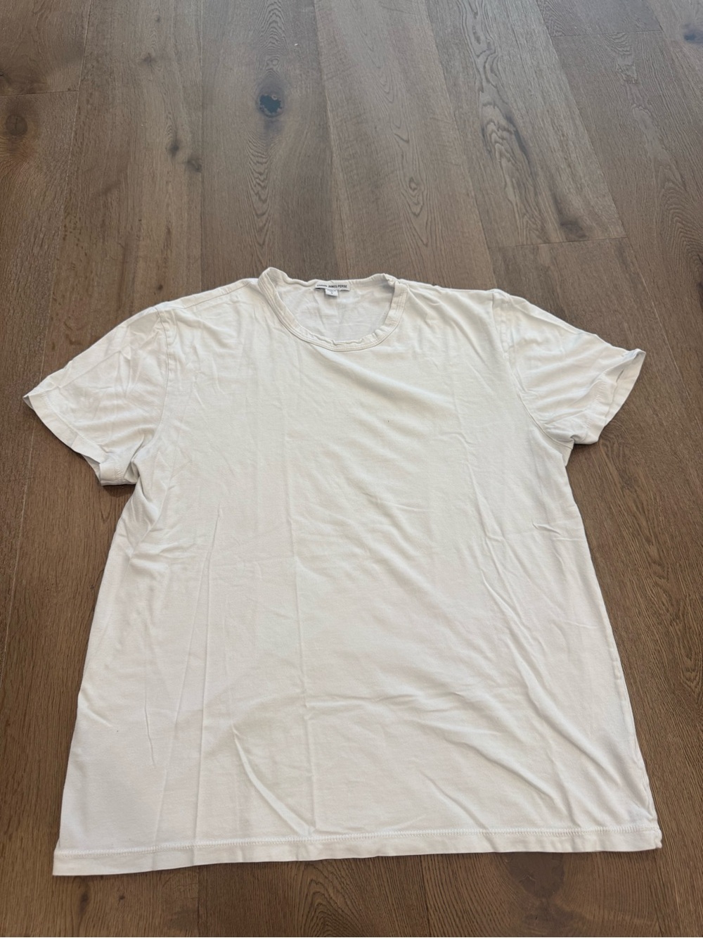 James Perse Cream Short Sleeve Crew Tee